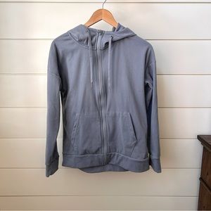 Mondetta Women's Performance Fleece Full Zip Hoodie Gray/Blue